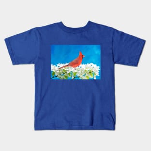 Northern Cardinal in an Apple Tree Kids T-Shirt